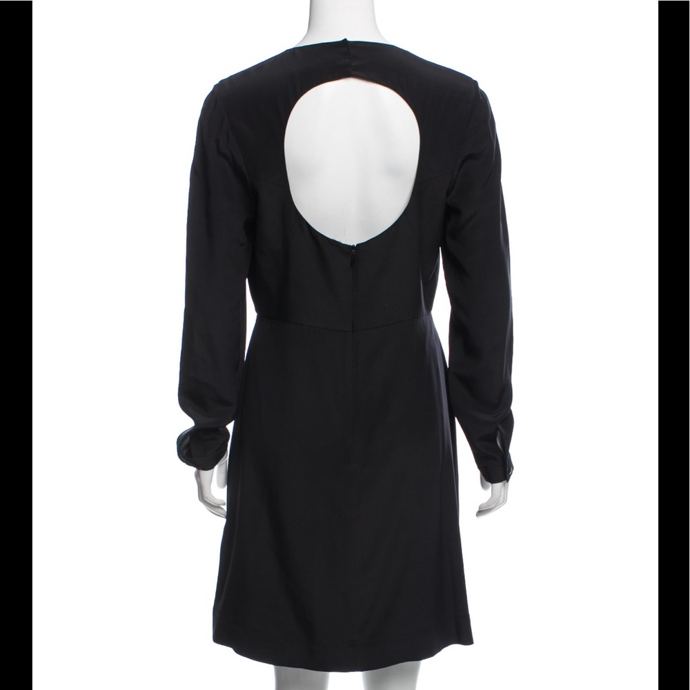 TIBI silk knee length black dress
